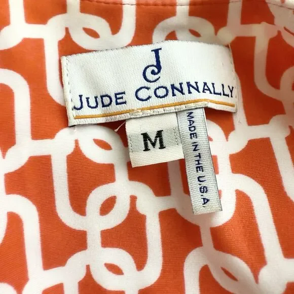 Jude Connally Mary Pat Dress M Small Orange Pink White Pockets Sleeveless - Picture 5 of 8